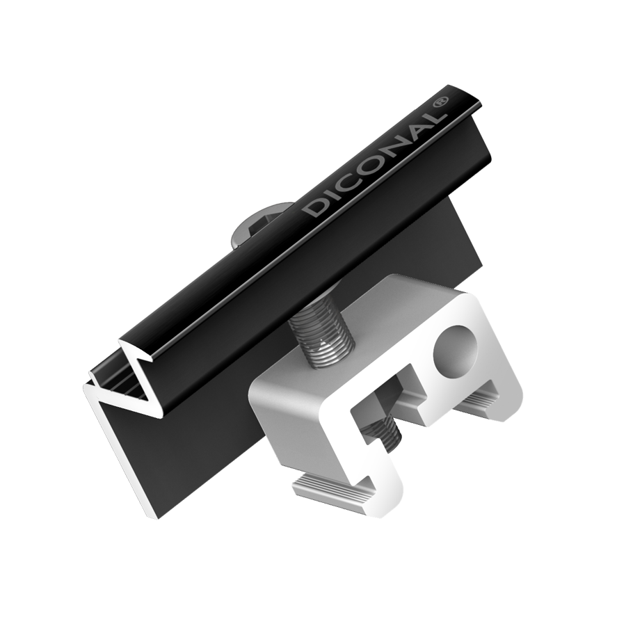 PV Module end clamp black