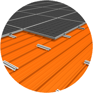 PV mounting on trapezoidal sheets with P30 short tracks